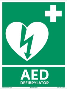 Tabliczka / piktogram (oznaczenie / znak) "AED Defibrylator" 150x200