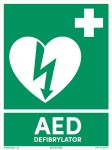 Naklejka - piktogram (oznaczenie / znak) "AED Defibrylator" 150x200